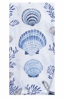 26" x 16" Three Blue Scallops Kitchen Towel