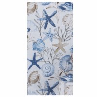 26" x 16" Blue and Brown Shells Kitchen Towel