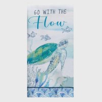 26" x 16" Blue Turtle "Go With The Flow" Kitchen Towel