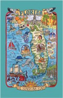 28" x 18" Florida Map Kitchen Towel