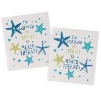 Set of Two 8" x 6.5" Starfish Swedish Dish Cloths