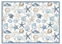 15" x 20" Blue and Brown Shells Drying Mat