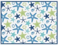 15" x 20" Blue and Green Starfish Drying Mat