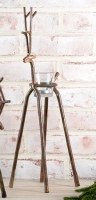18" Medium Bronze Deer Tealight Holder