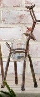 12" Small Bronze Deer Tealight Holder
