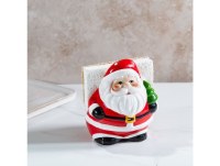 5" Red Ceramic Santa Sponge Holder