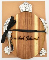 "Sanibel Island" Wood Sea Turtle Cutting Board With a Spreader