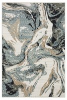 3.3' x 5' Blue and Tan Swirl Echo 07 Rug