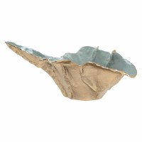 21" Gold and Green Metal Splash Bowl