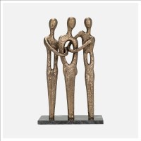 18" Three Modern People Metal Sculpture