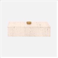 6" x 12" Beige Travertine Decorative Box