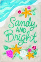 18" x 12" "Sandy and Bright" Vinyl Coastal Christmas Mini Garden Flag
