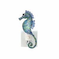 7" Blue Seahorse Beaded Night Light