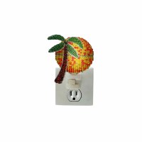 4&quot; Multicolor Palm With Sun Beaded Night Light