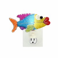 3&quot; Multicolor Fish Beaded Night Light