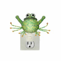 5&quot; Green Frog Beaded Night Light