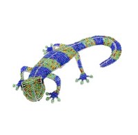 5.5" Green and Blue Beaded Gecko