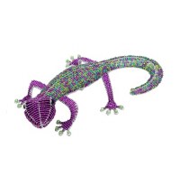 5.5" Purple and Green Beaded Gecko