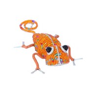 5.5" Orange Beaded Gecko Snippet