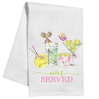 30" x 17" "Over Served" Tennic Cocktails Kitchen Towel