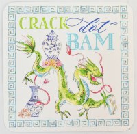 Pack of 20 4" Sq "Crack Dot Bam" Mahjong Dragon Coasters