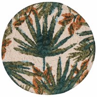 Set of Four 4" Round Palm Fronds Braided Coasters