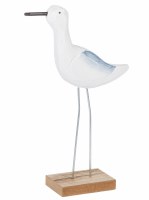 8" Blue and White Wood Shorebird Head Level Statue