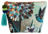 6" x 9" Blue Bird Floral Pouch