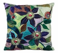 14" Sq Multicolor Snail With Flowers Pillow