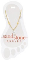 Gold Toned Ball and Cubic Zirconia Dangle Anklet
