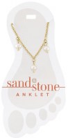 Gold Toned Faux Pearl Dangle Anklet