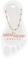 Gold Toned Chain and Multicolored Beads Anklet