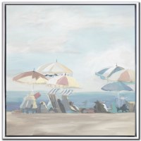 24" Sq Coastal Pastels 1 Beach Canvas Framed