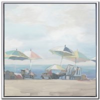 24" Sq Coastal Pastels 2 Beach Canvas Framed