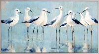32" x 62" Nine Shorebirds Coastal Canvas Framed