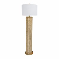 59&quot; Natural Wicker Column Floor Lamp