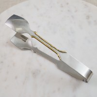 7" Silver and Bronze Ice Tongs