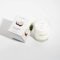 9 Oz Coconut Bikini Fragrance Glass Jar Candle With a Cocktail Recipe