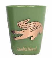 2 Oz "Sanibel Island" Alligator Emblem Shot Glass