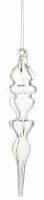 8" Clear Five Large Bumps Glass Finial Ornament
