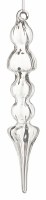 8" Clear Five Slim Bumps Glass Finial Ornament