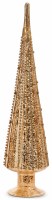 18" Beaded Gold Glass Christmas Tree Statue