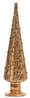15" Beaded Gold Glass Christmas Tree Statue