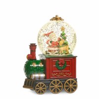 8" LED Santa Globe on a Train Lantern