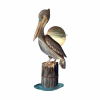 28" Pelican on Piling Metal Wall Plaque