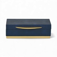 5" x 10" Navy and Gold Decorative Box