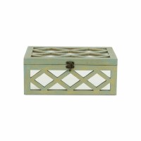 8" x 12" Rectangle Verdigris Lattice Decorative Box