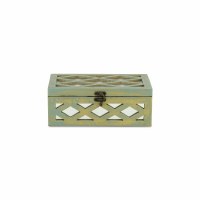 6" x 10" Rectangle Verdigris Lattice Decorative Box