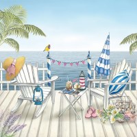 5" Square Sea View Beverage Napkins