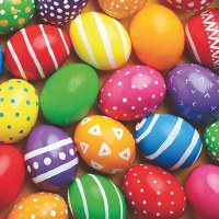 5" Square Painted Easter Eggs Beverage Napkins